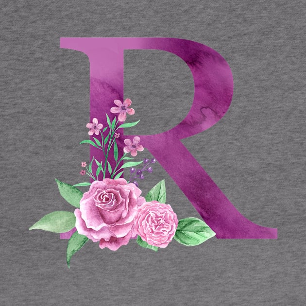 Floral Monogram R Beautiful Rose Bouquet by floralmonogram